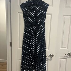 Navy blue and white polka dot dress!
